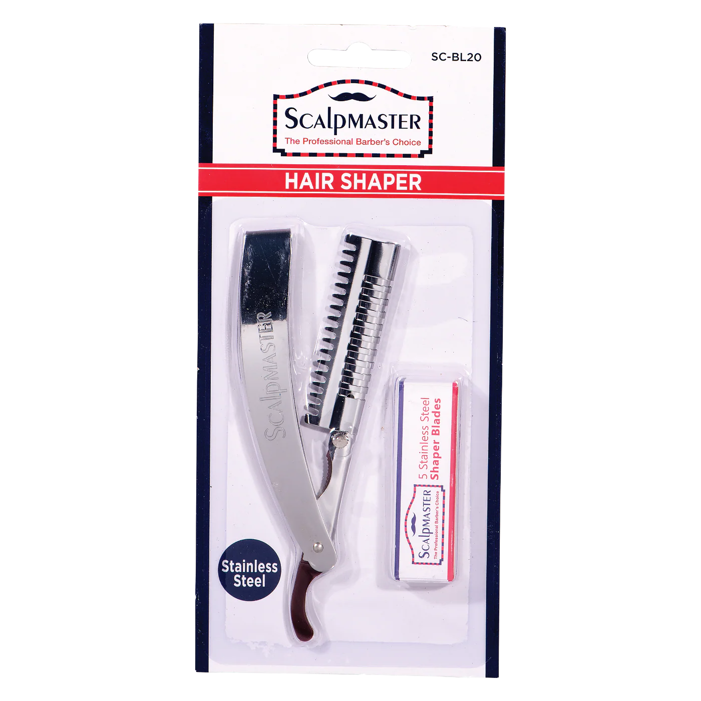 Scalpmaster Hair Shaper Stainless steel plus 5 blades 7-3/4" SC-BL20 - Image 2