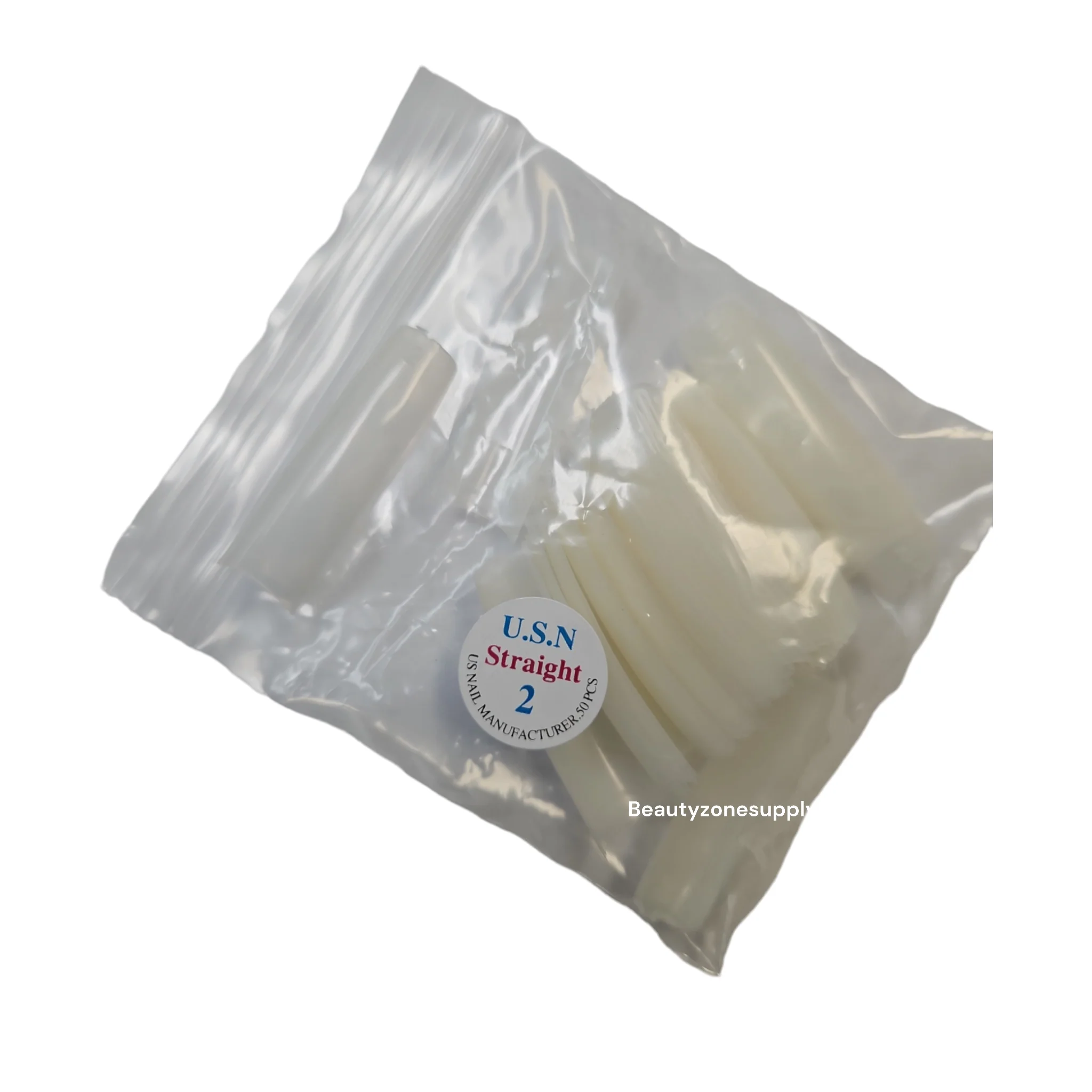USN Straight Natural Nail Tips Refill – 50 Piece Bag - Image 4