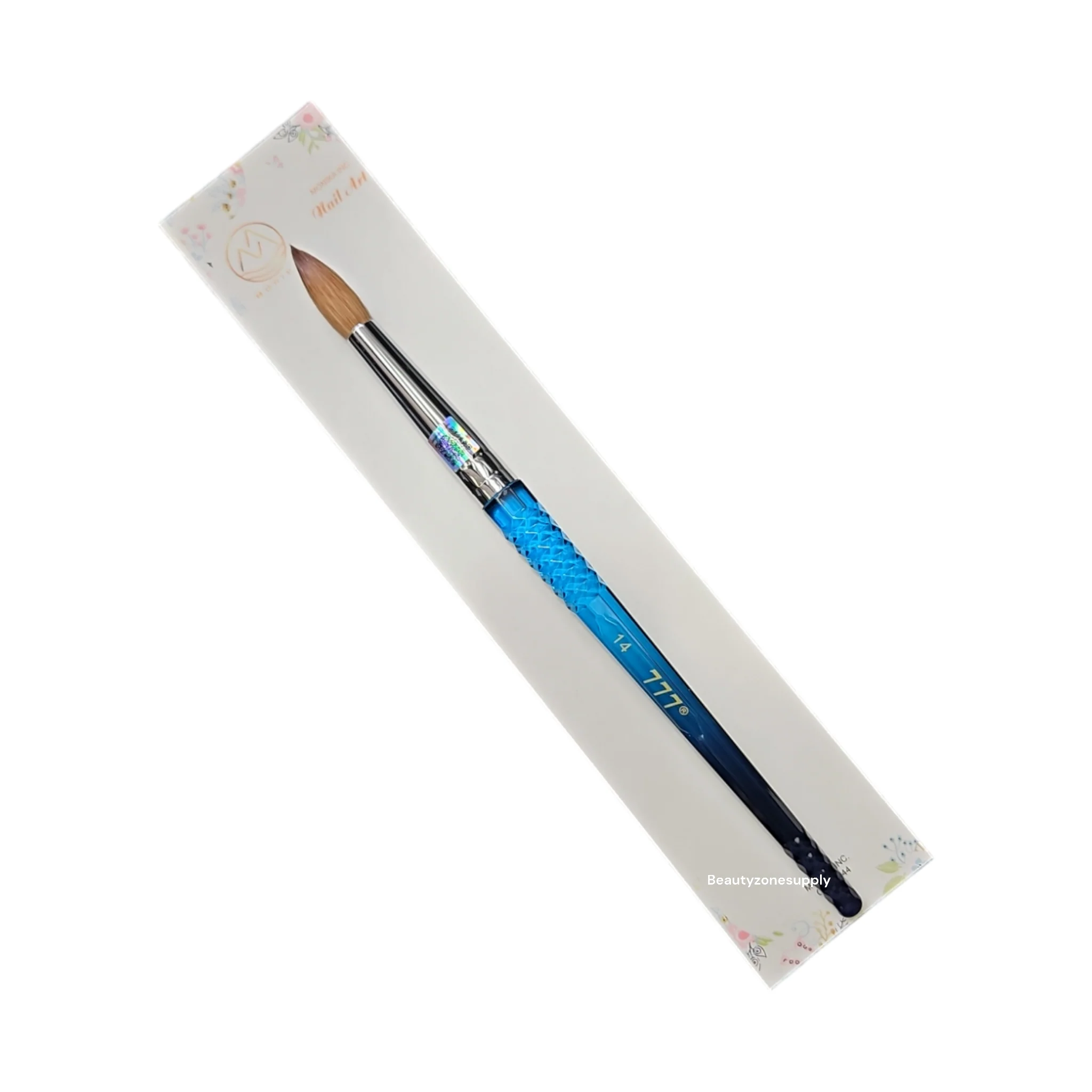777 kolinsky acrylic nail brush Blue Handle size 14 - Image 3