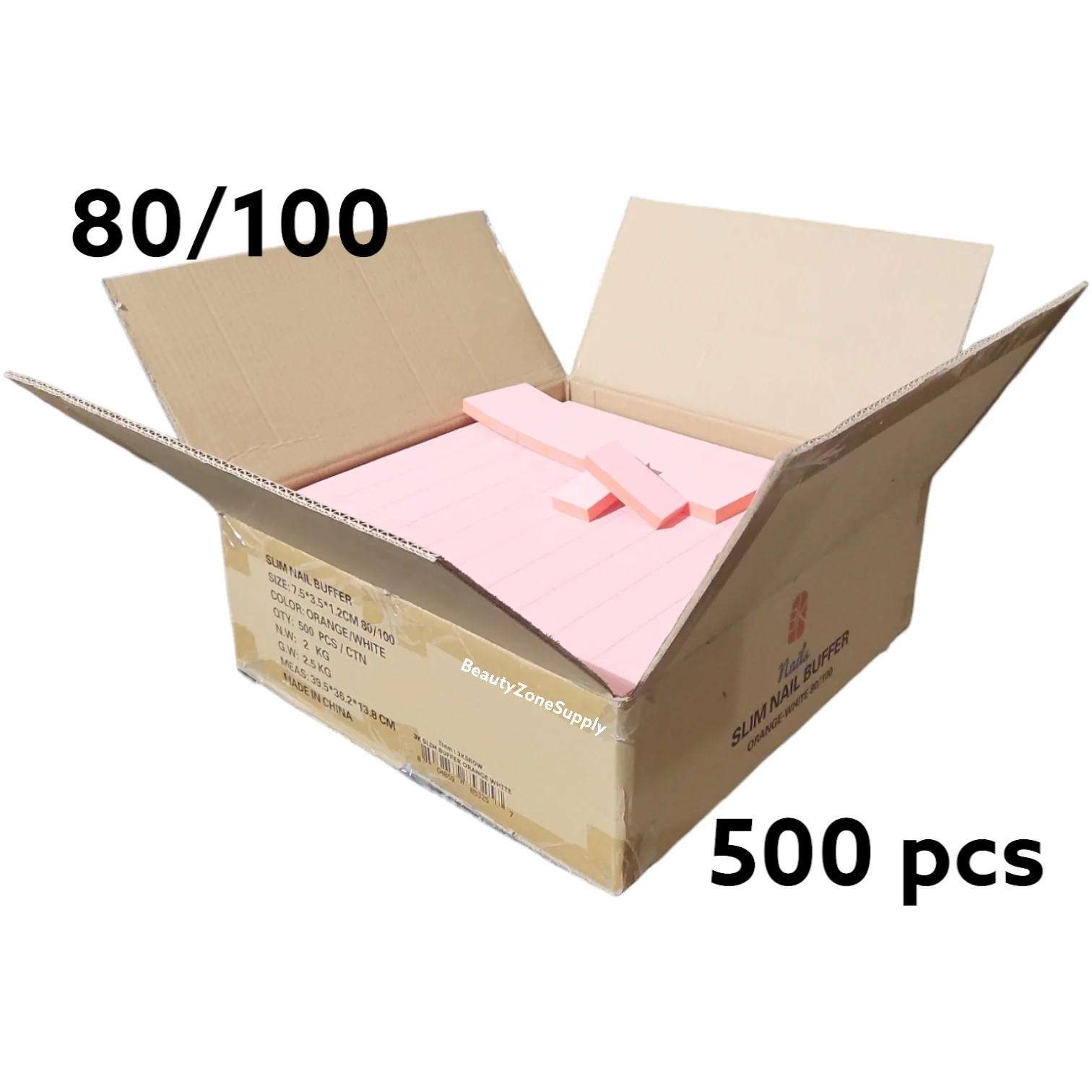 3K Slim Nail Buffer Orange White 80/100 500 pc #3K3 - Image 3