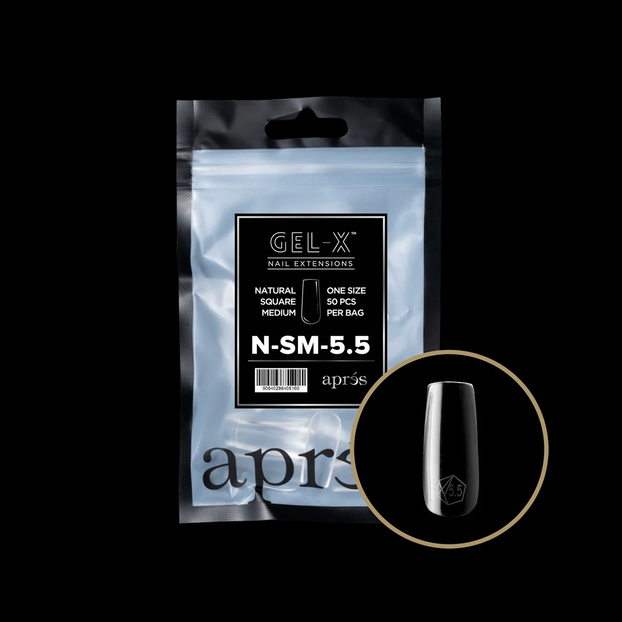 Apres Gel-X® Refill Bag 50 tips Natural Square Medium