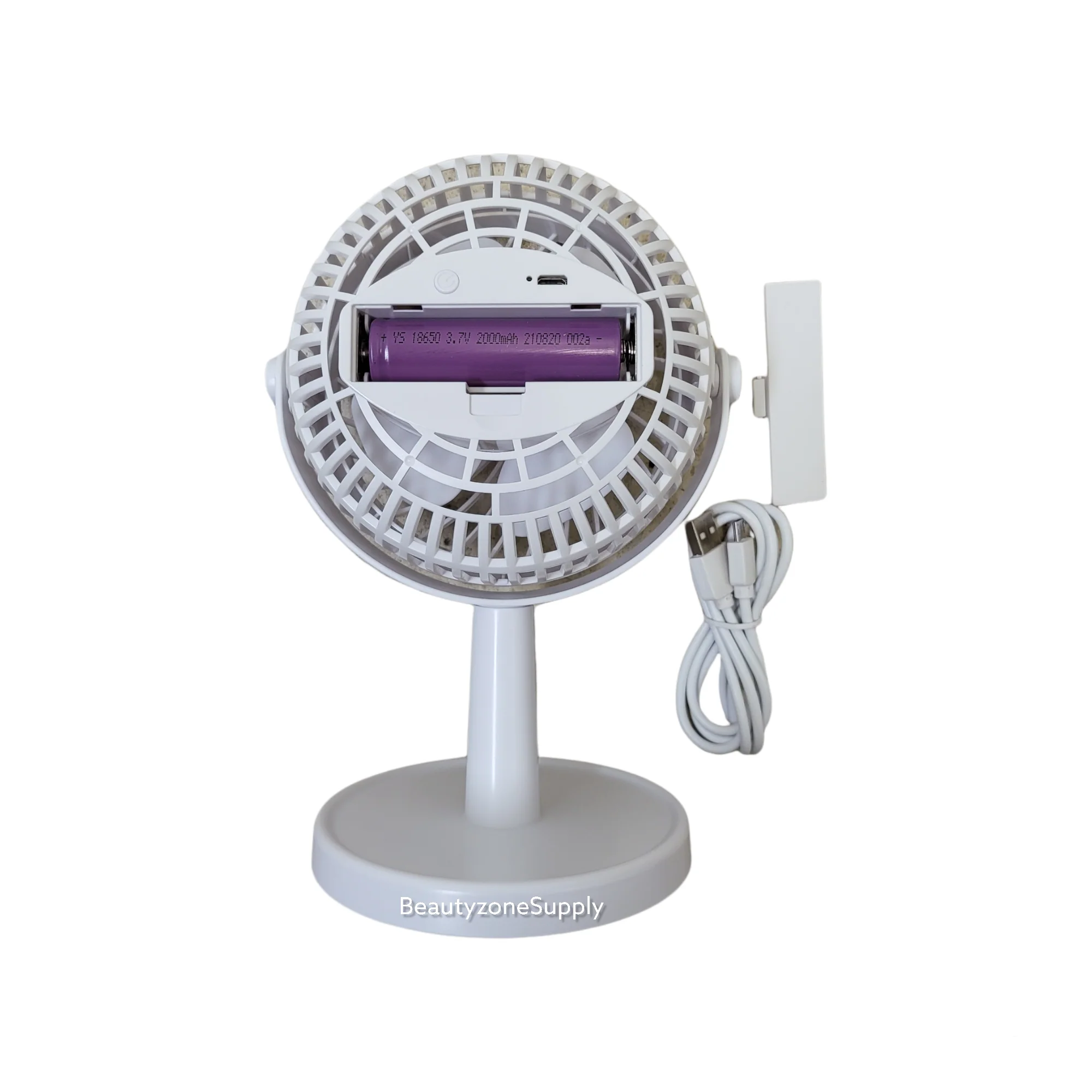 BF03 Success Rechargeable Mini Table Nail Fan Tall White - Image 3