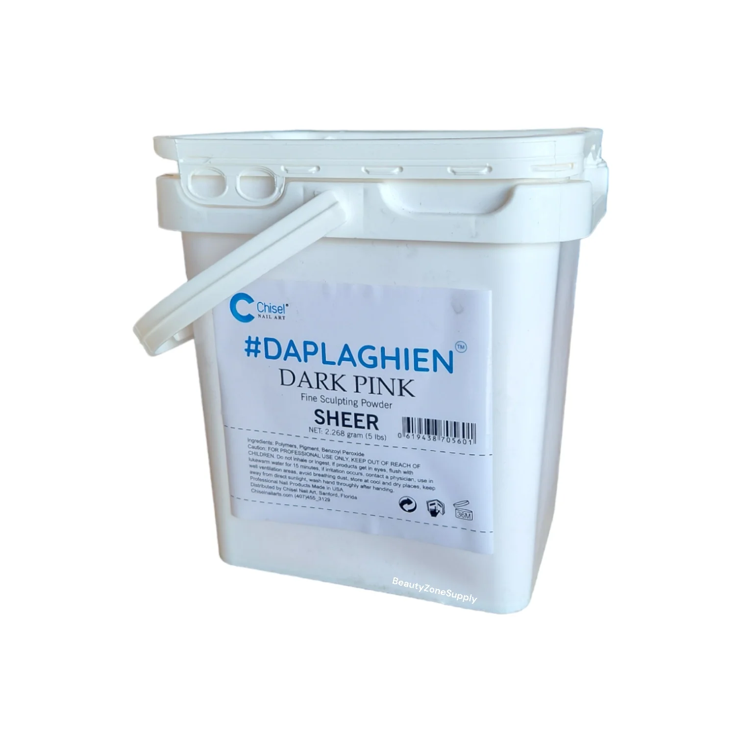 Chisel Acrylic Powder Daplaghien 5 lb Refill Dark Pink