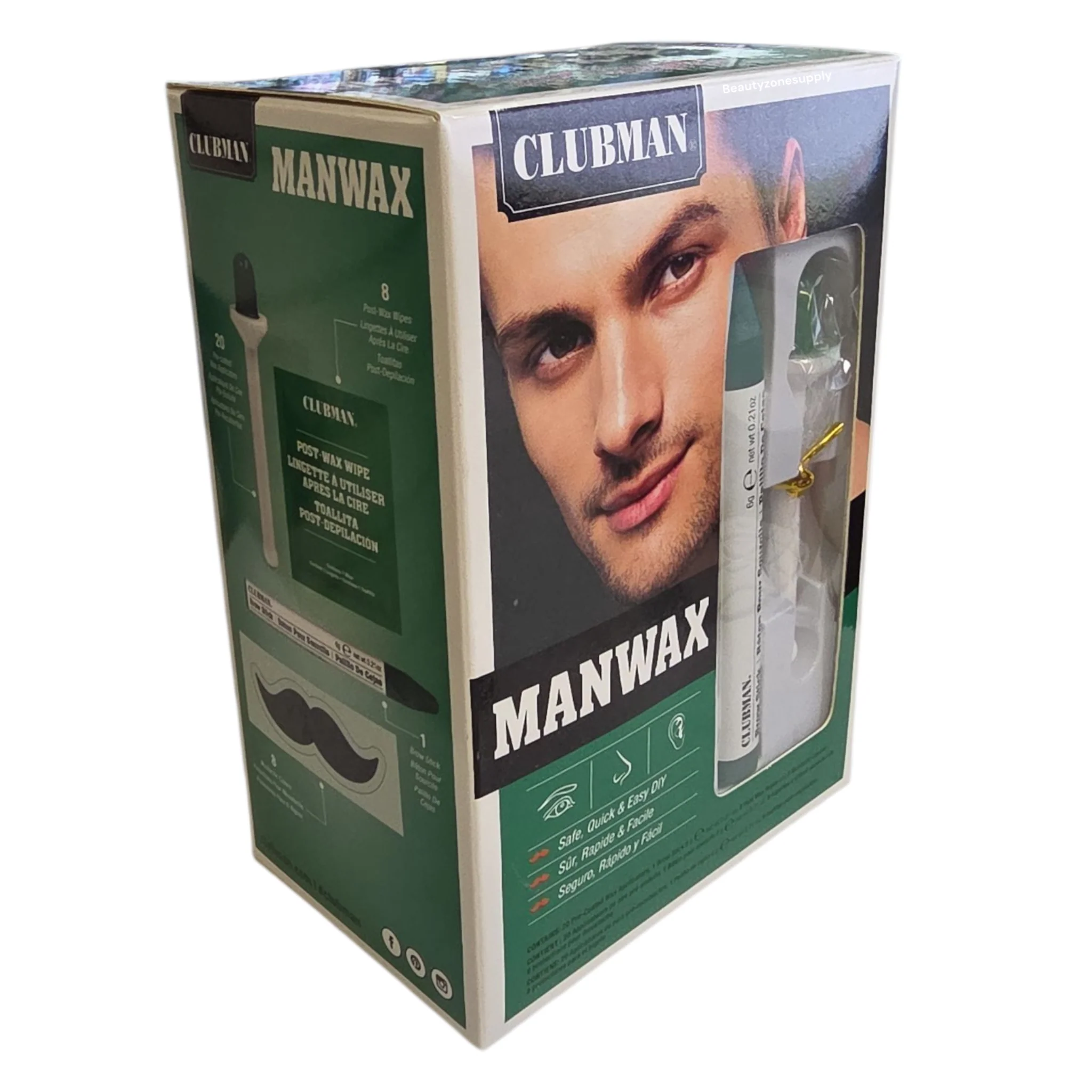 Clubman Manwax Hair Removal Kit – Ears, Nose, Brows & More - Image 2