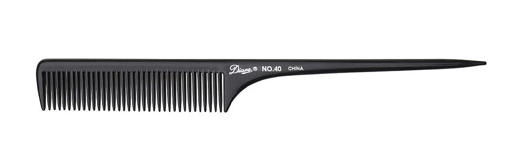 Diane 9-1/4" Thick Rat Tail Comb Black D40 - Image 2