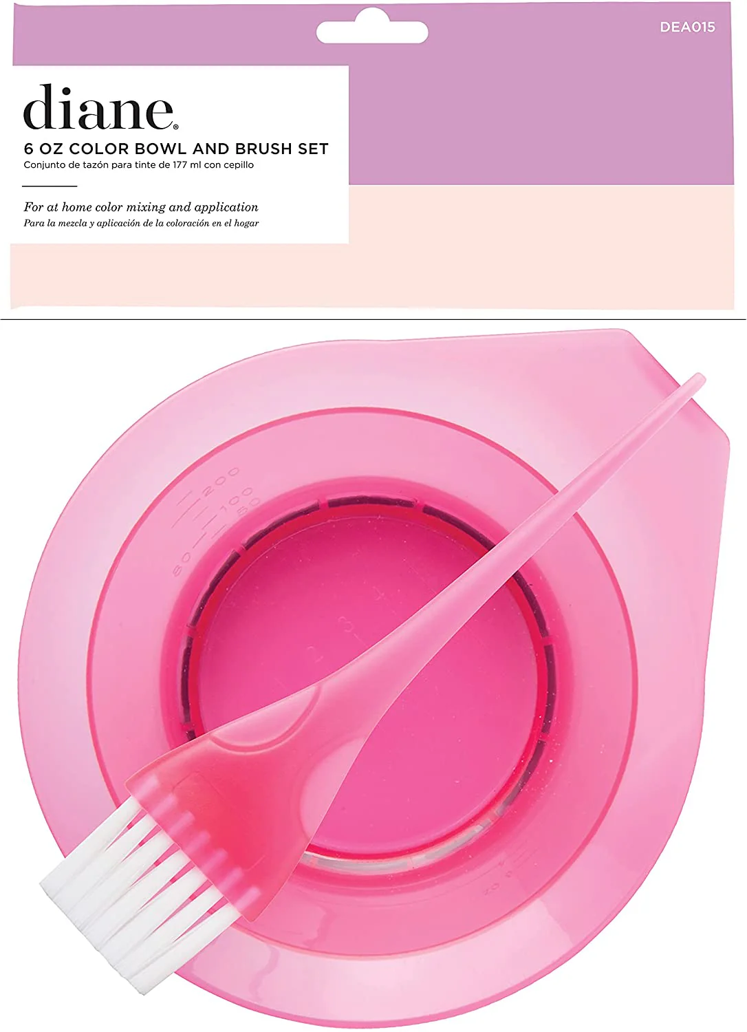 Diane Tint Bowl with Brush Set, Translucent Pink DEA015 - Image 3