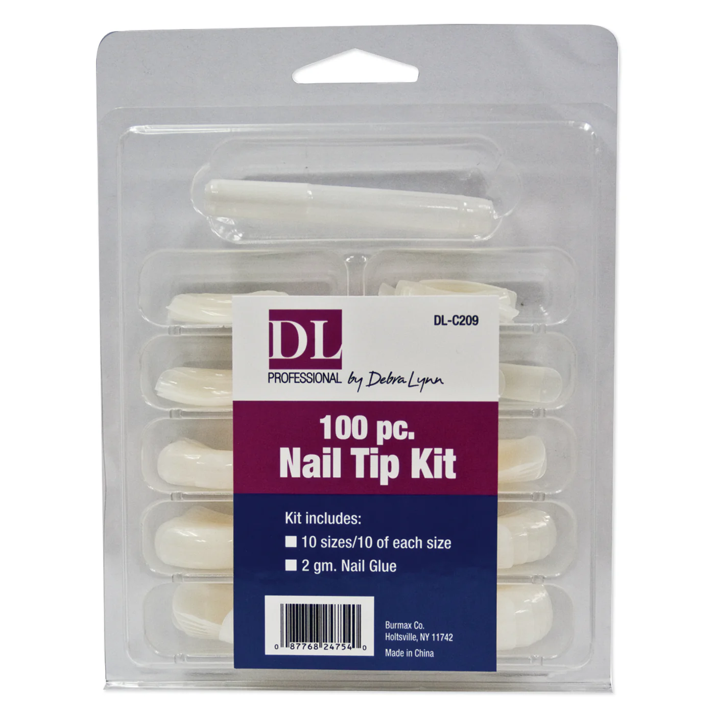DL Pro Nail Tips Kit with Nail Glue - 100 pc. #DL-C209