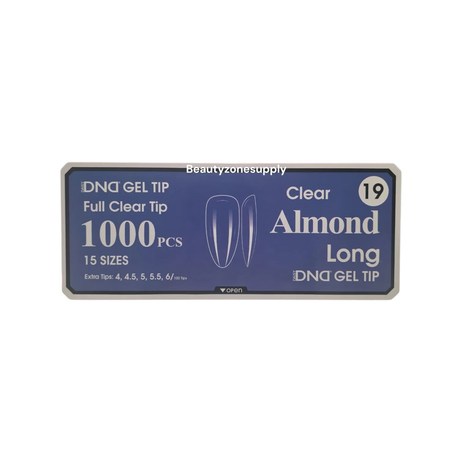 DND Soft Gel Tips Full Clear Tip Almond Long 1000 tips #19 - Image 2