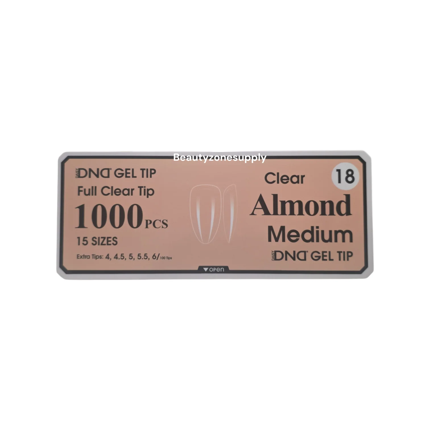 DND Soft Gel Tips Full Clear Tip Almond Medium 1000 tips #18 - Image 2