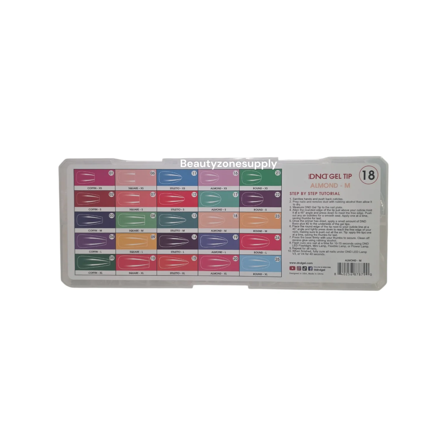 DND Soft Gel Tips Full Clear Tip Almond Medium 1000 tips #18 - Image 3