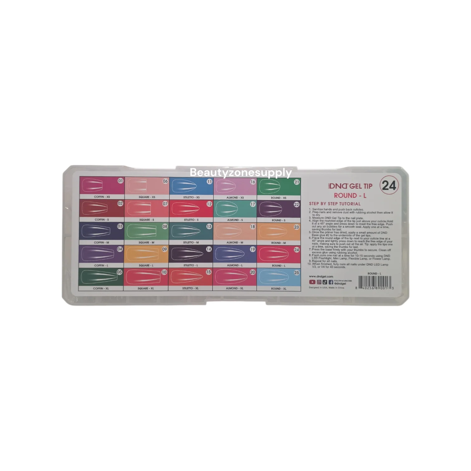 DND Soft Gel Tips Full Clear Tip Round Long 1000 tips #24 - Image 3