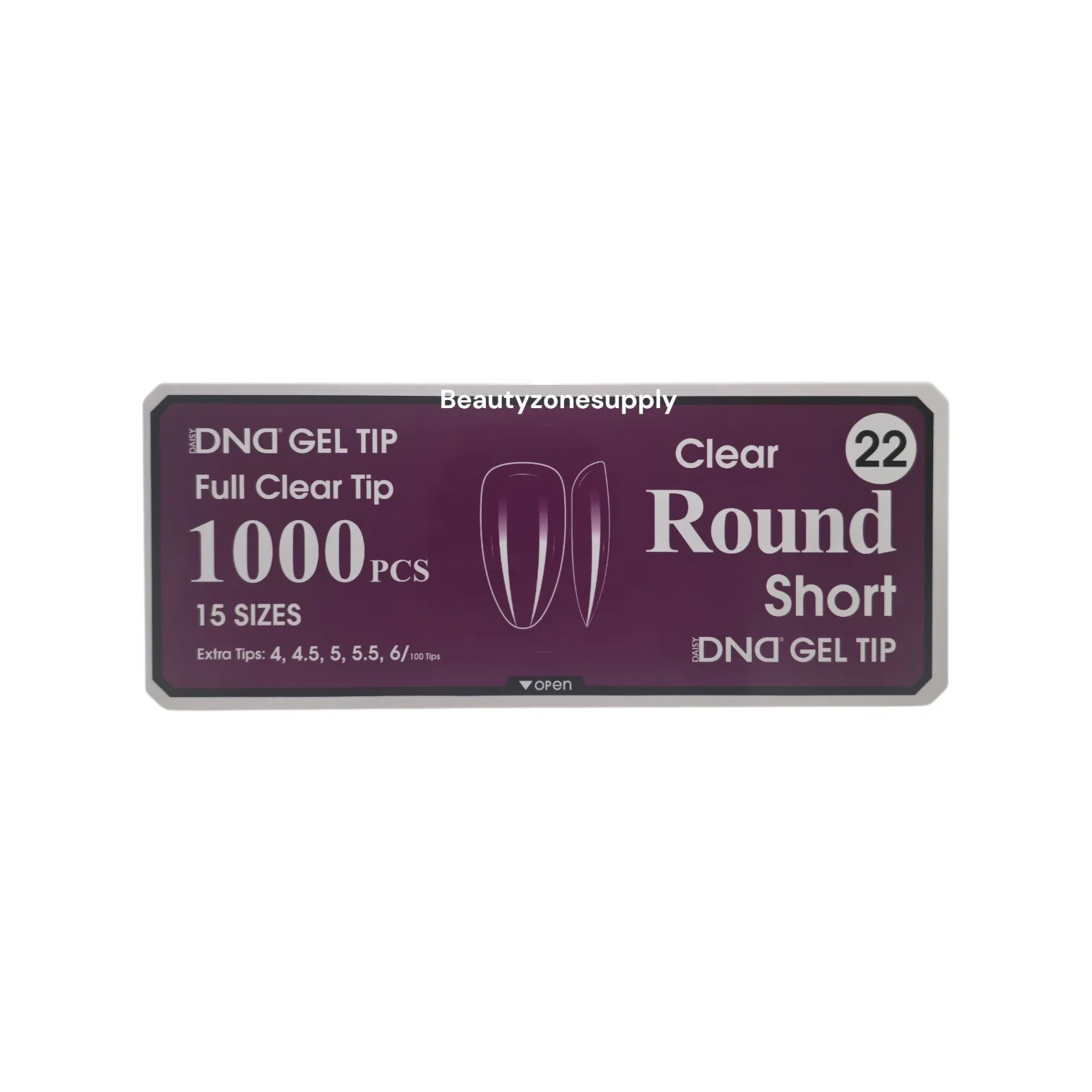 DND Soft Gel Tips Full Clear Tip Round Short 1000 tips #22 - Image 2