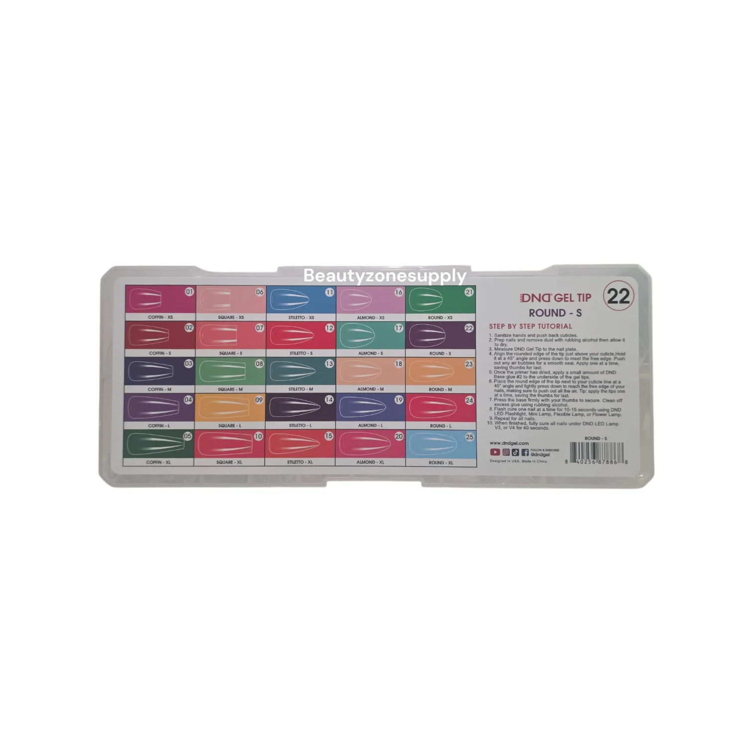 DND Soft Gel Tips Full Clear Tip Round Short 1000 tips #22 - Image 3