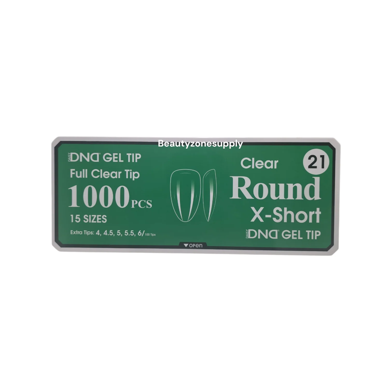 DND Soft Gel Tips Full Clear Tip Round X-Short 1000 tips #21 - Image 2