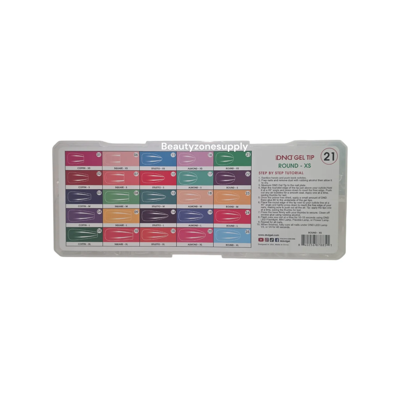 DND Soft Gel Tips Full Clear Tip Round X-Short 1000 tips #21 - Image 3