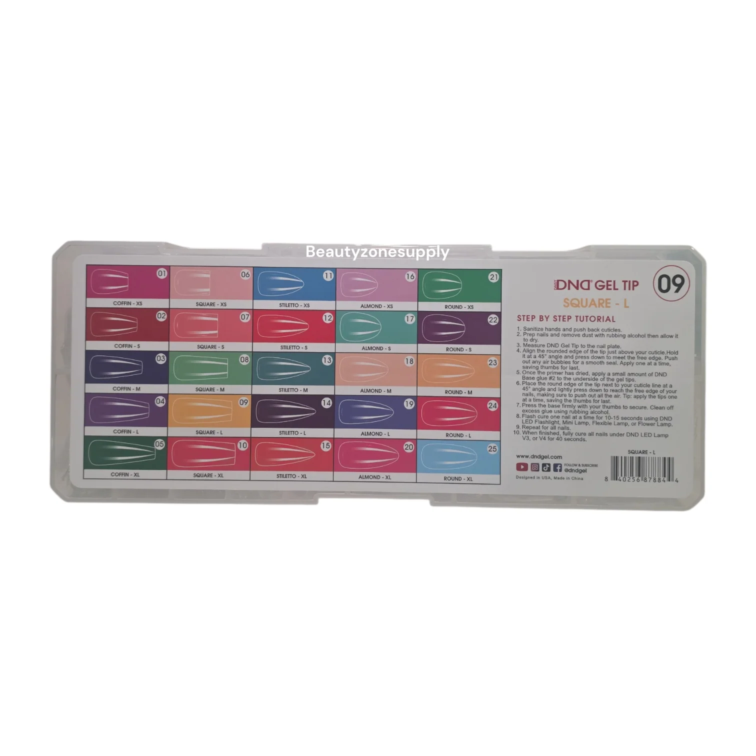 DND Soft Gel Tips Full Clear Tip Square Long 1000 tips #09 - Image 3