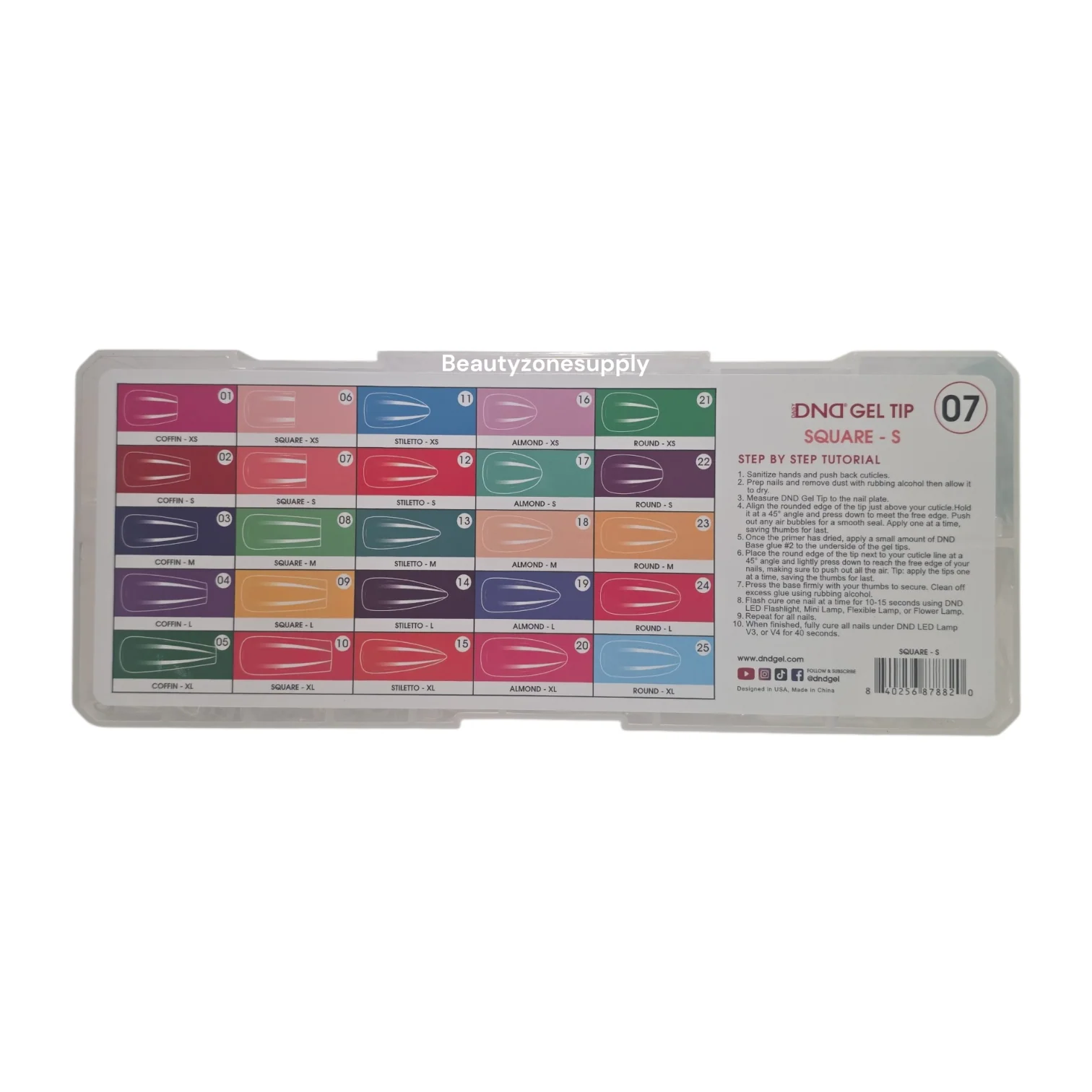 DND Soft Gel Tips Full Clear Tip Square Short 1000 tips #07 - Image 2