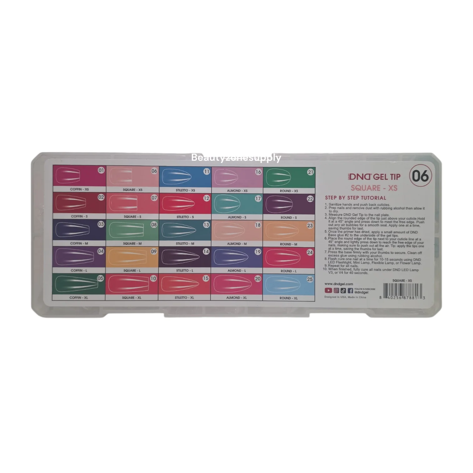 DND Soft Gel Tips Full Clear Tip Square X-Short 1000 tips #06 - Image 2