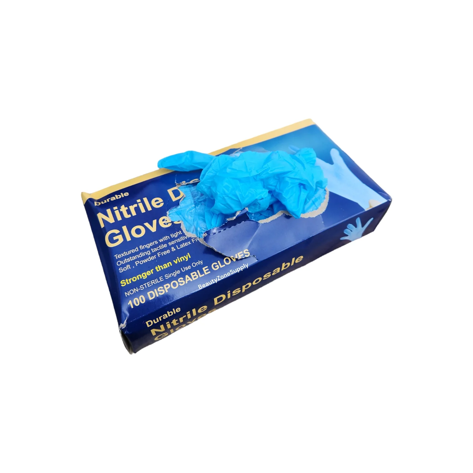 Durable Nitrile Disposable Gloves Case 10 box Blue - Image 4