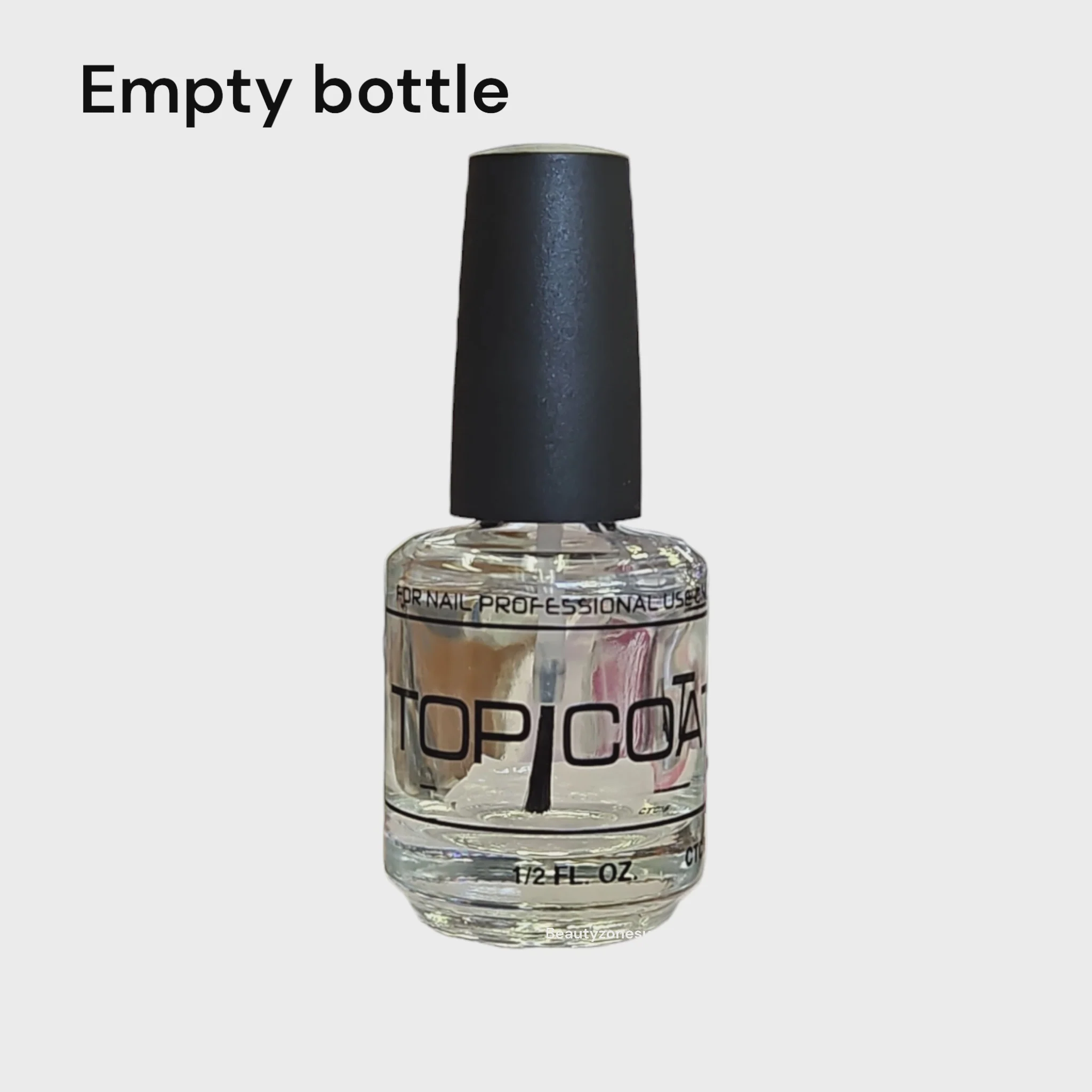 Empty Nail Bottle Clear 0.5 oz TOP COAT - Image 2