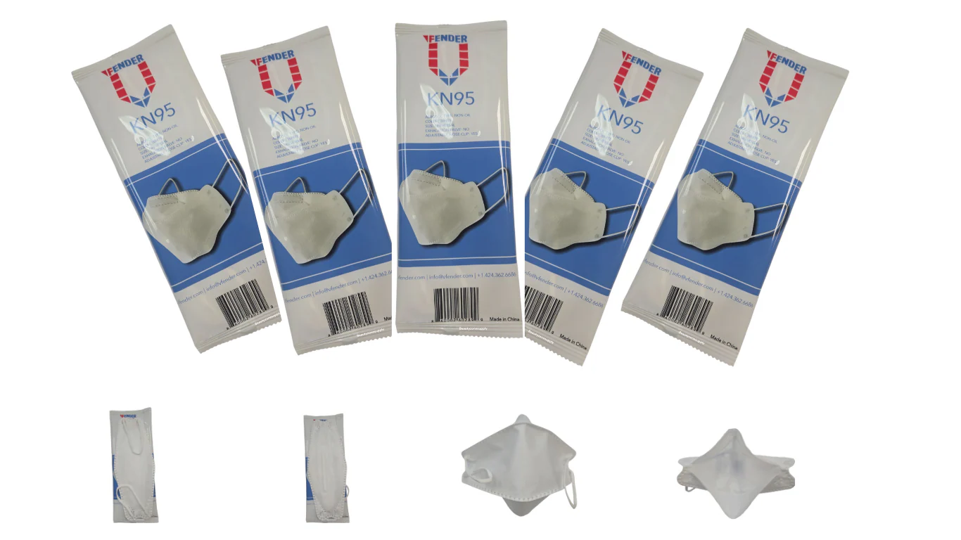Fender KN95 respirator mask Pharmevid set of 5 facemask