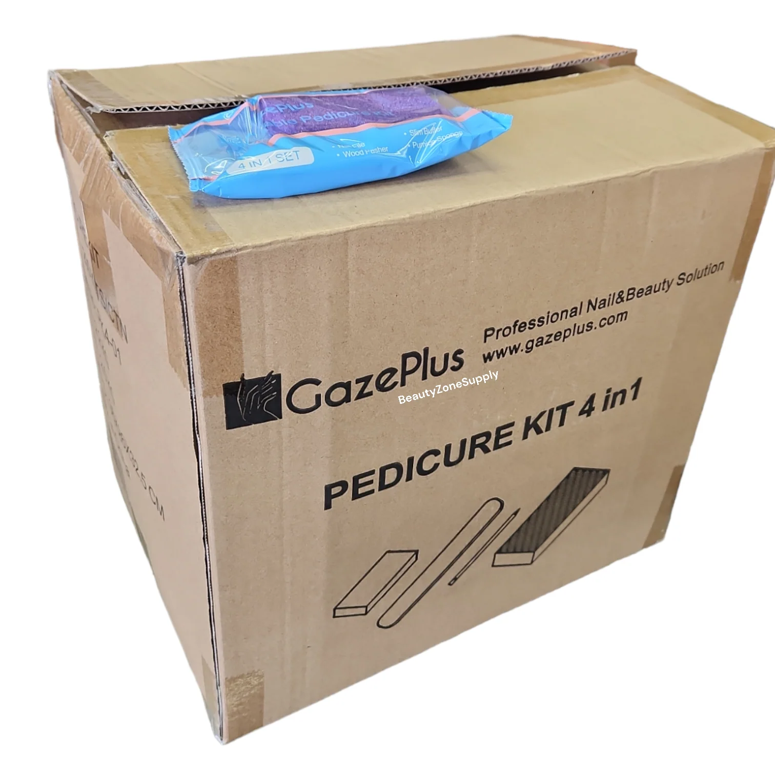 Gazeplus Pedicure Purple Kit 4 (Pumice-Buffer-File-Pusher)#GPK1 - Image 2