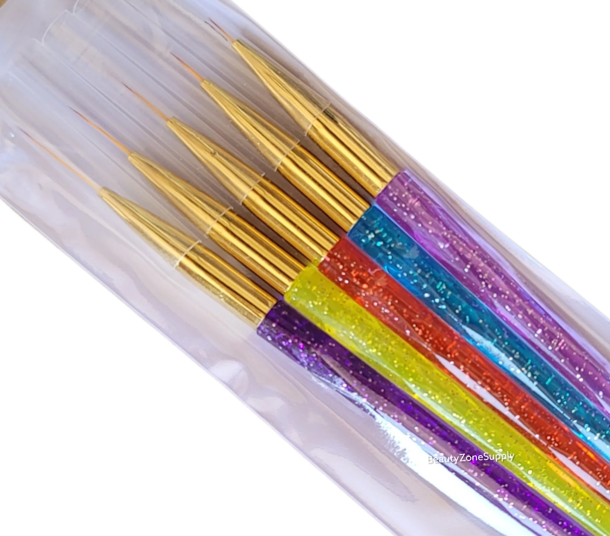 GB1005 Nail Art Brush (5pcs/set) mix color handle - Image 2