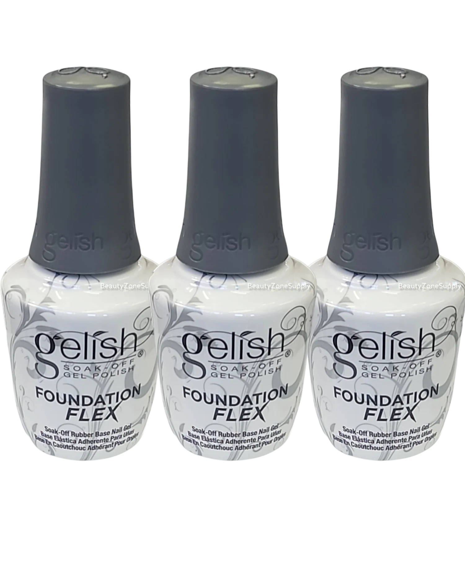 Gelish Brush On Foundation Flex Gel Clear Pack of 3 Bottles
