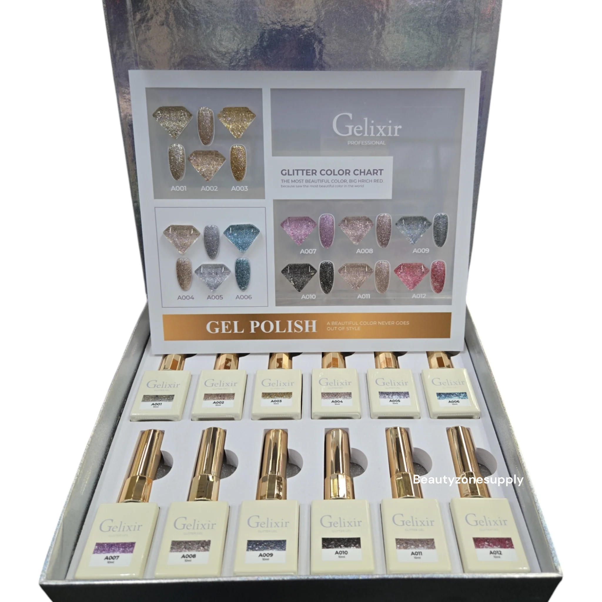 Gelixir Gel Polish Glitter Gel Set 12 Color - Image 2