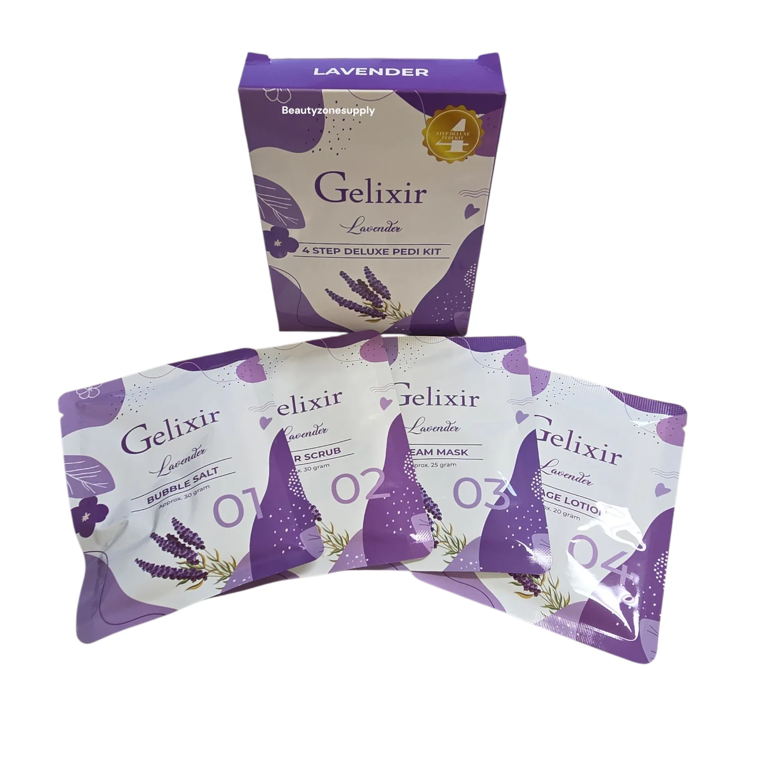 Gelixir Pedi 4 In 1 Pack Bubble Sugar Mask Lotion Case 60 sets - Image 9