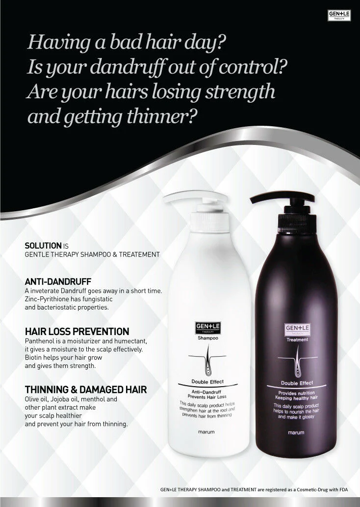 Marum Gentle Therapy Shampoo Treatment (750ml) for Hair losing - Image 6