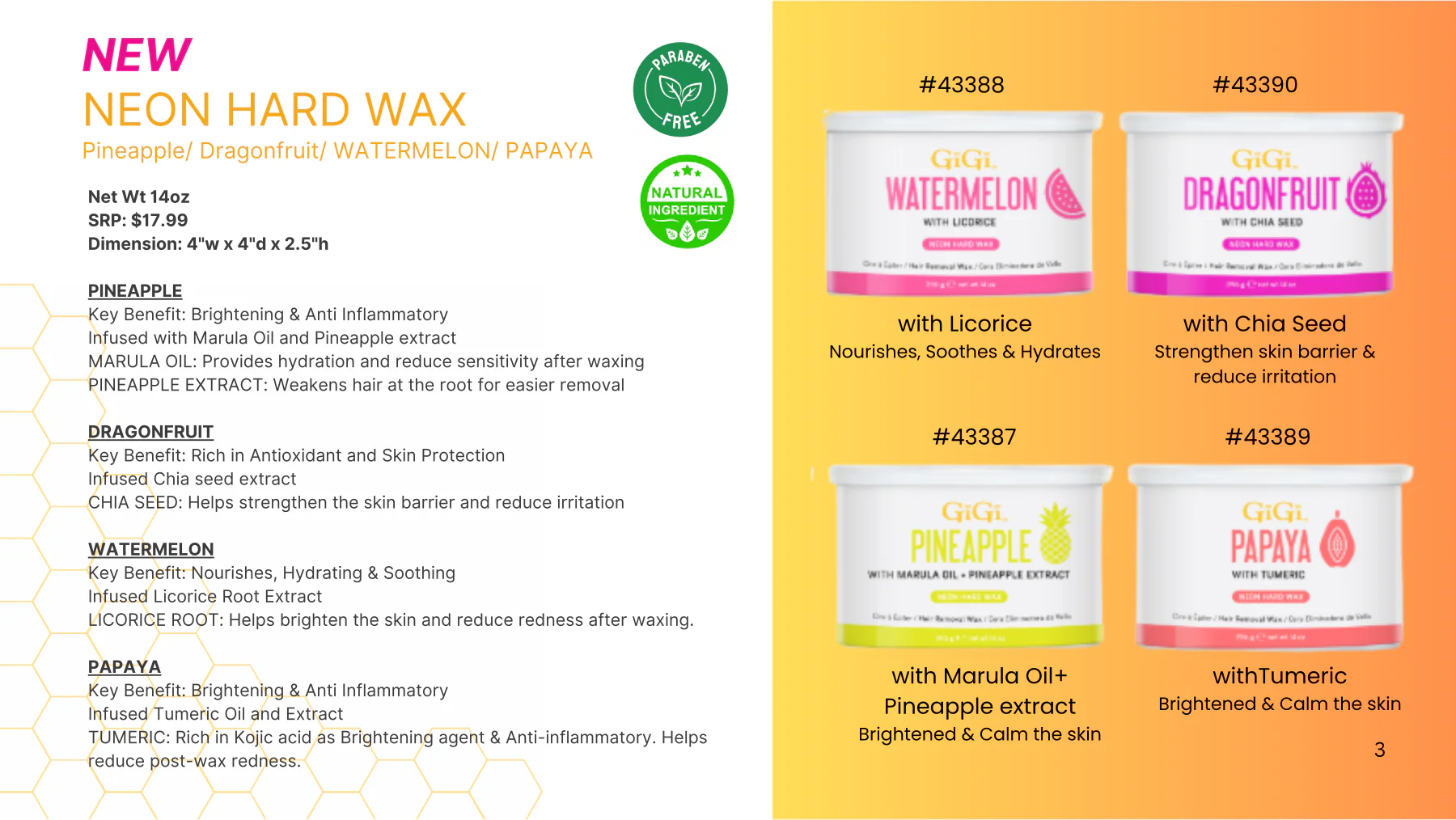 GiGi Wax Can Neon Hard Wax Dragonfruit 14 oz #43390 - Image 2