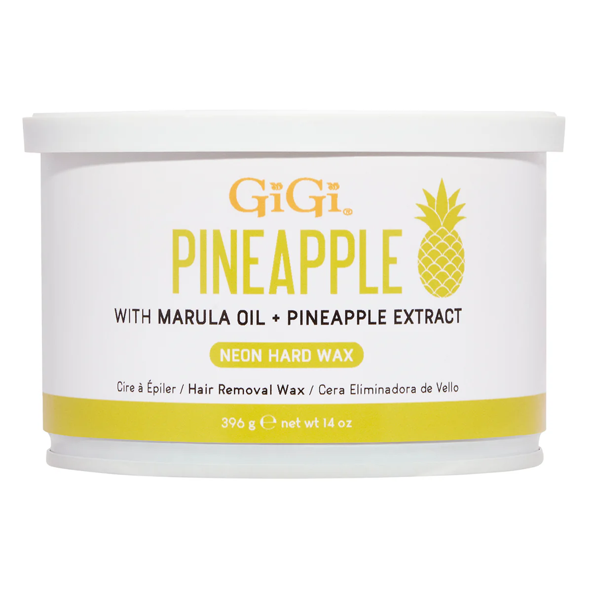 GiGi Wax Can Neon Hard Wax Pineapple 14 oz #43387 - Image 2
