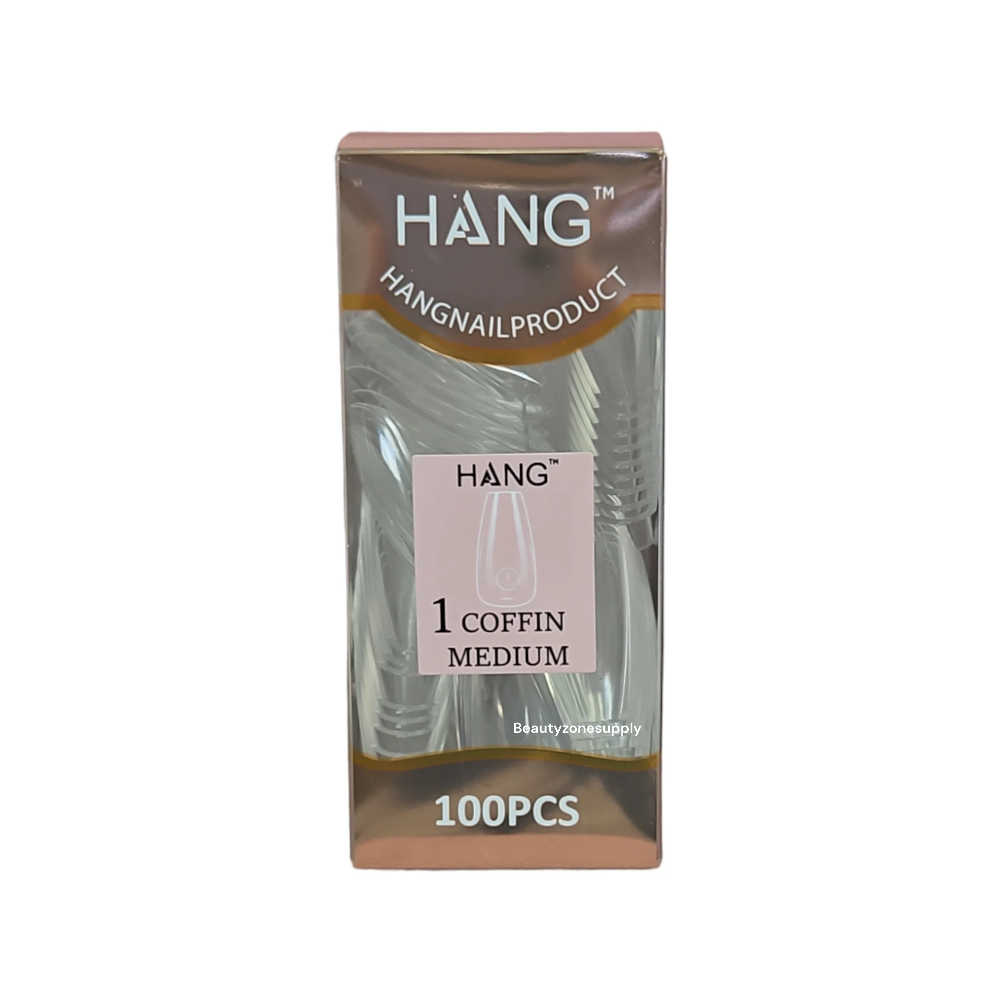Hang Gel x Tips Premium 100 pc Refill Box Coffin Medium - Image 3