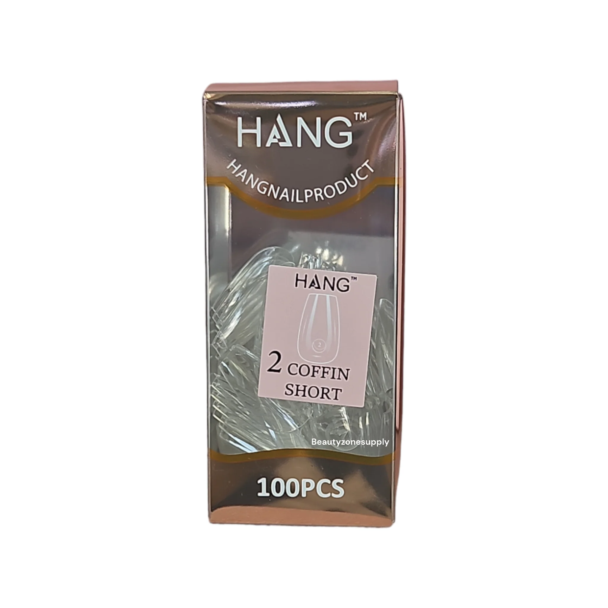 Hang Gel x Tips Premium 100 pc Refill Box Coffin Short - Image 4