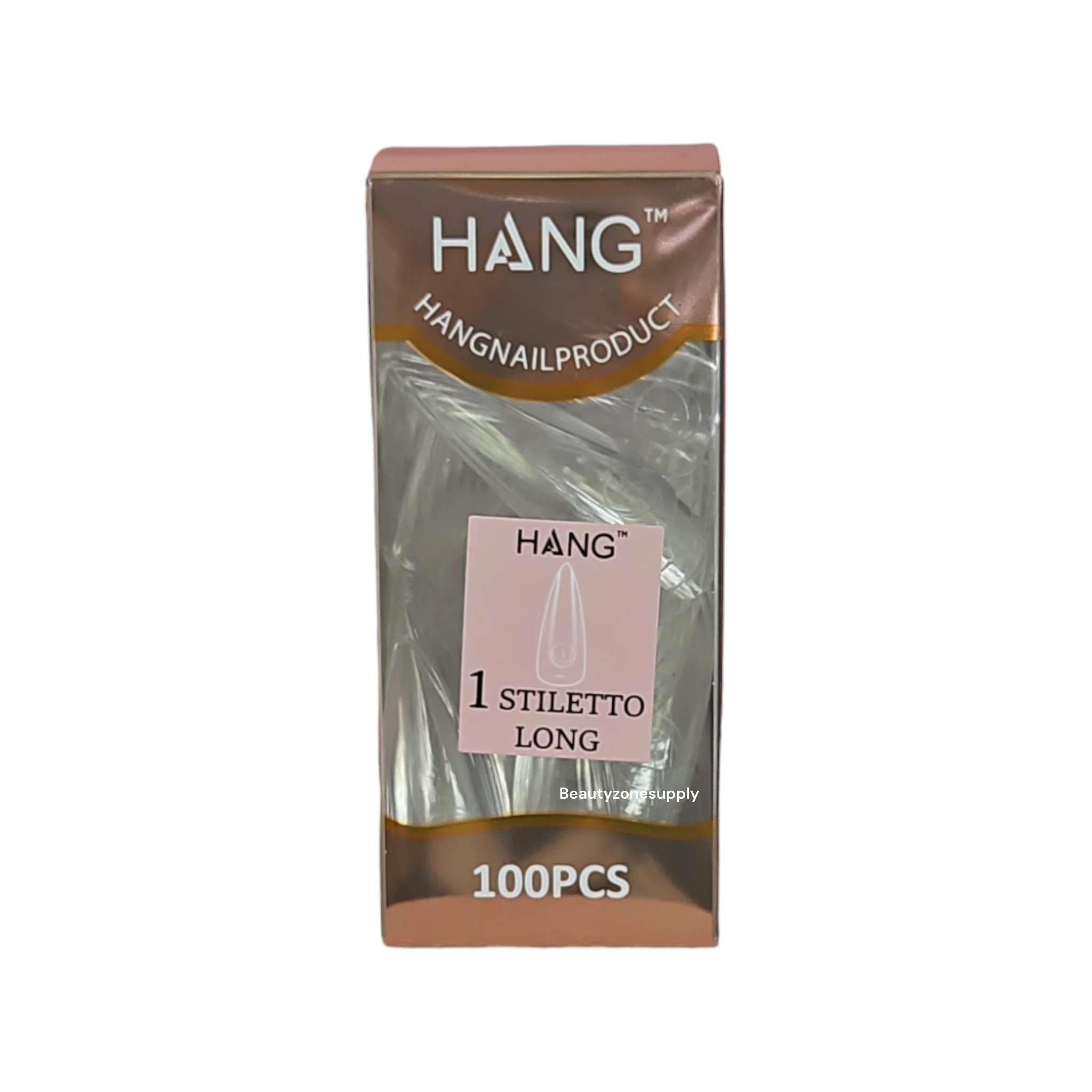 Hang Gel x Tips Premium 100 pc Refill Box Stiletto Long - Image 3