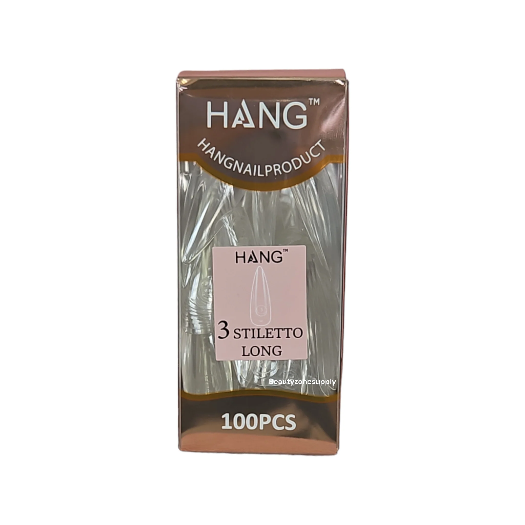 Hang Gel x Tips Premium 100 pc Refill Box Stiletto Long - Image 5