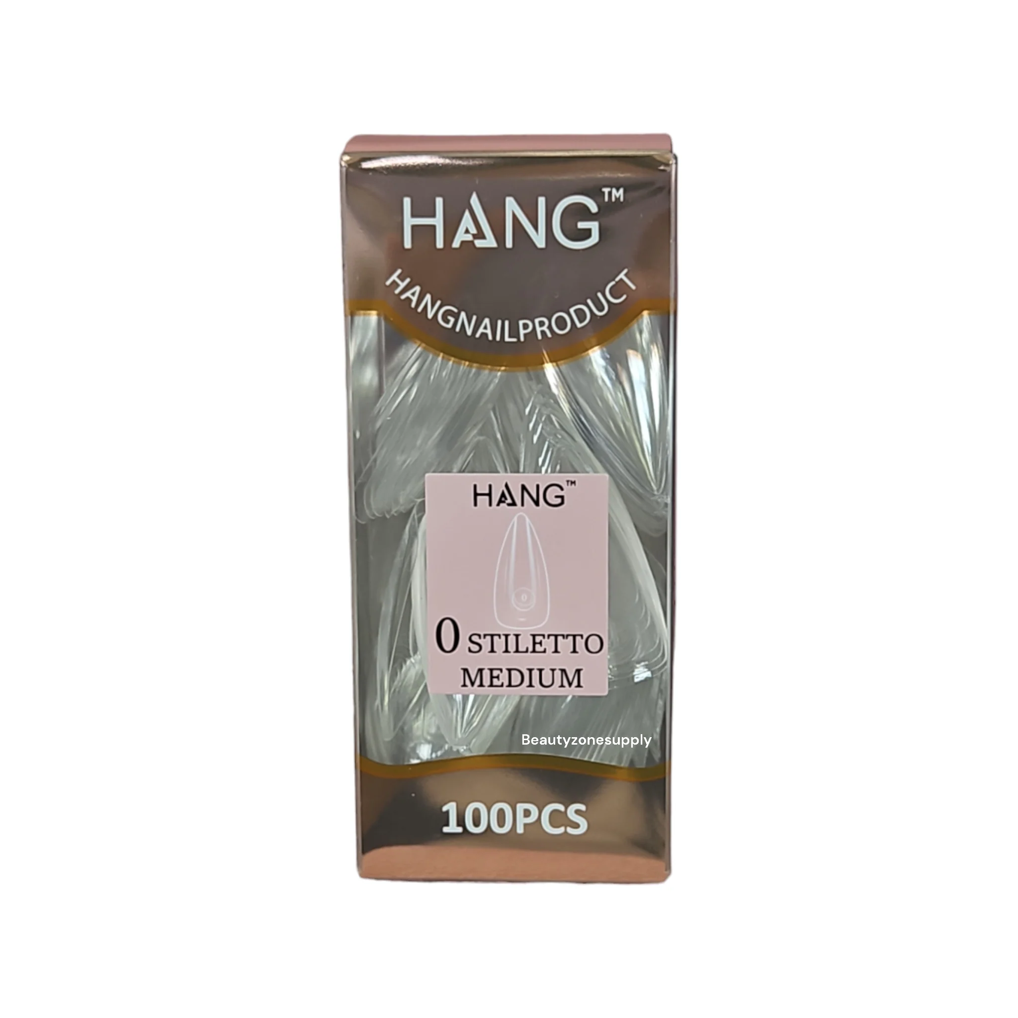 Hang Gel x Tips Premium 100 pc Refill Box Stiletto Medium - Image 2