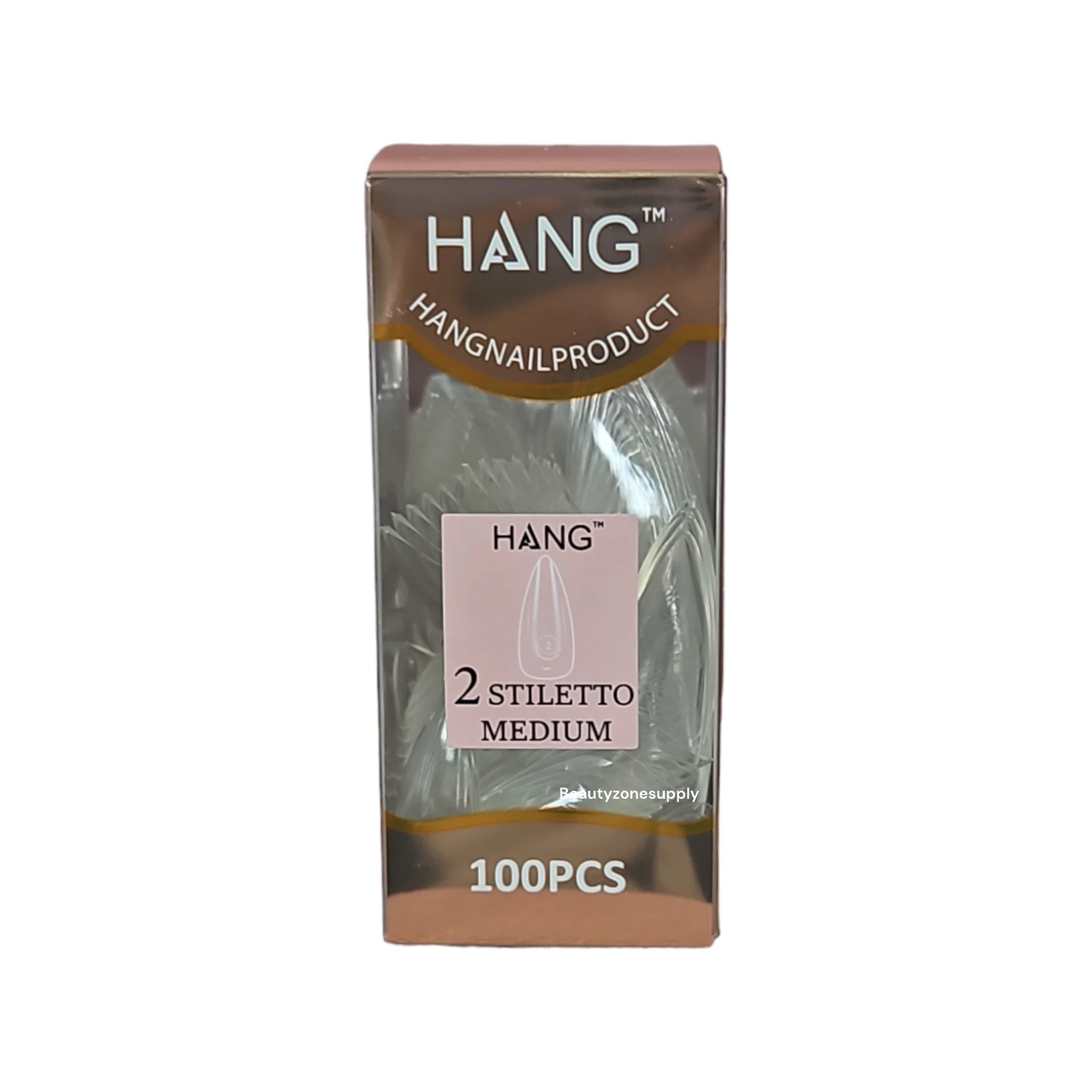 Hang Gel x Tips Premium 100 pc Refill Box Stiletto Medium - Image 4