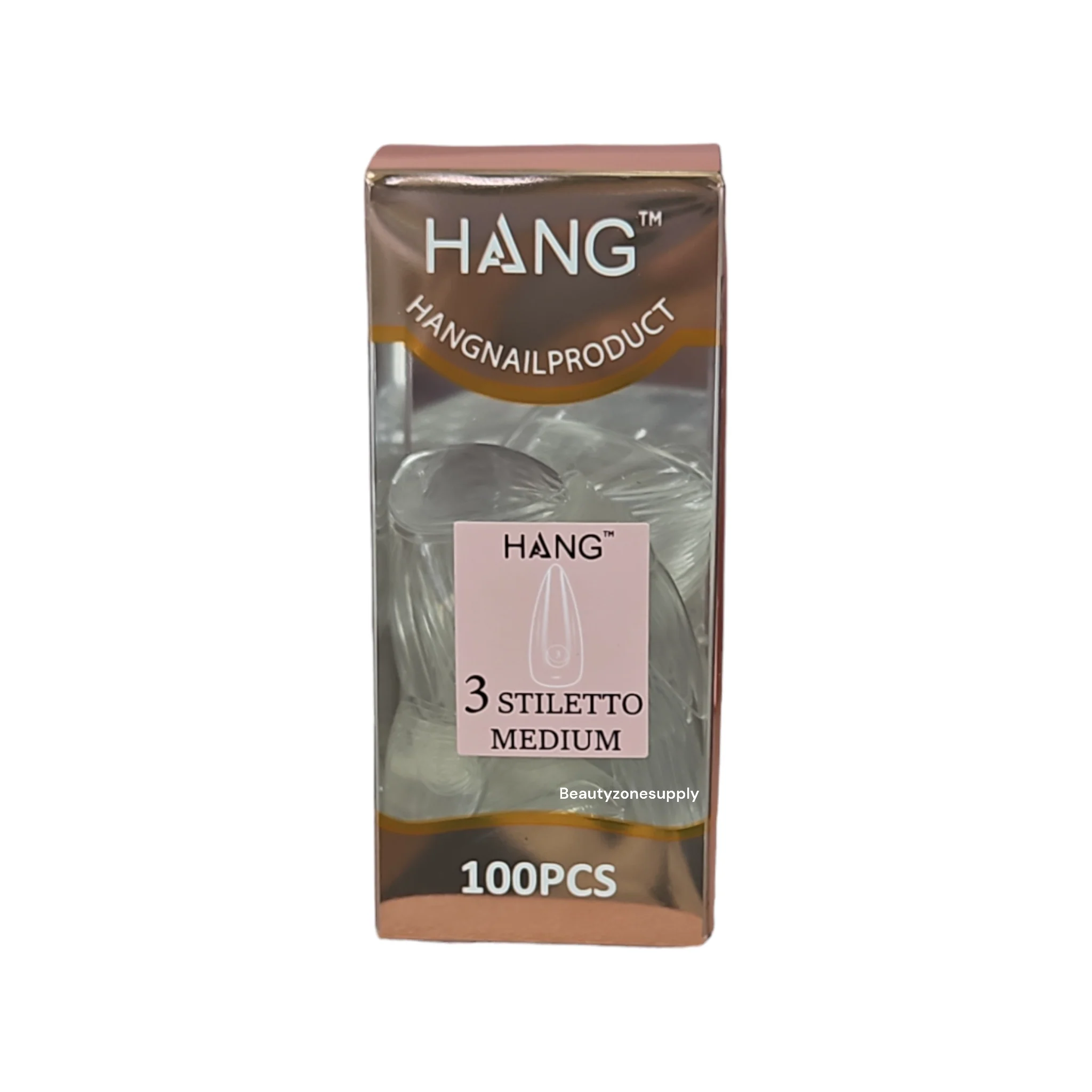 Hang Gel x Tips Premium 100 pc Refill Box Stiletto Medium - Image 5