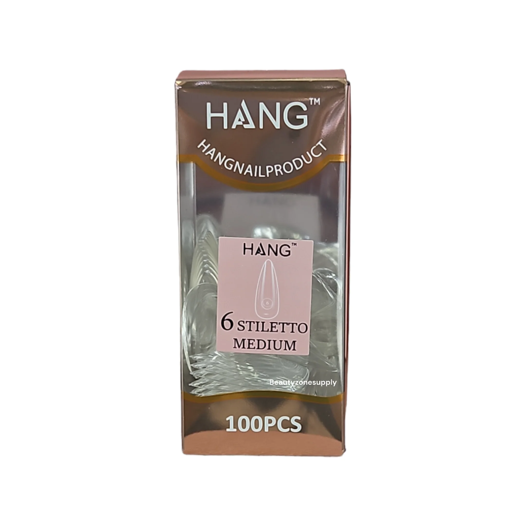 Hang Gel x Tips Premium 100 pc Refill Box Stiletto Medium - Image 8