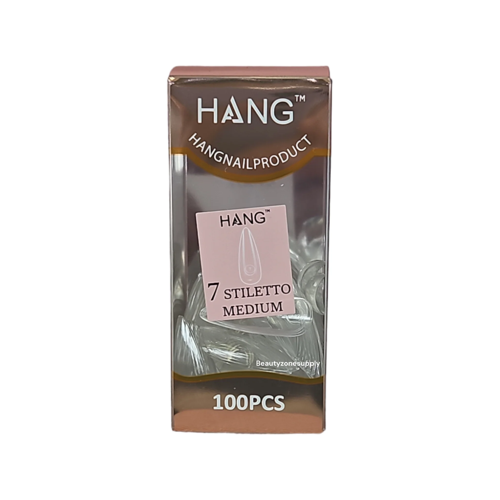 Hang Gel x Tips Premium 100 pc Refill Box Stiletto Medium - Image 9