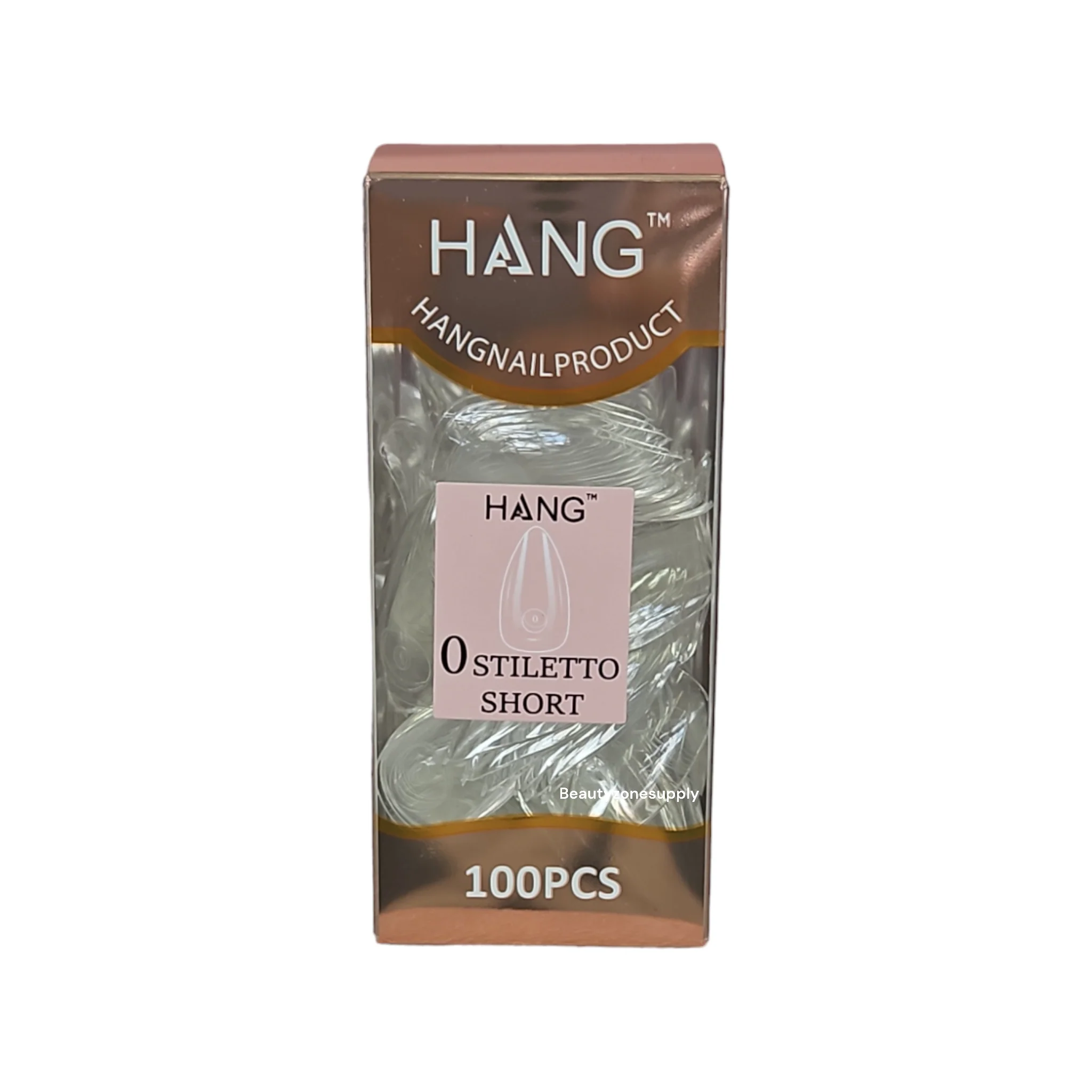 Hang Gel x Tips Premium 100 pc Refill Box Stiletto Short - Image 2