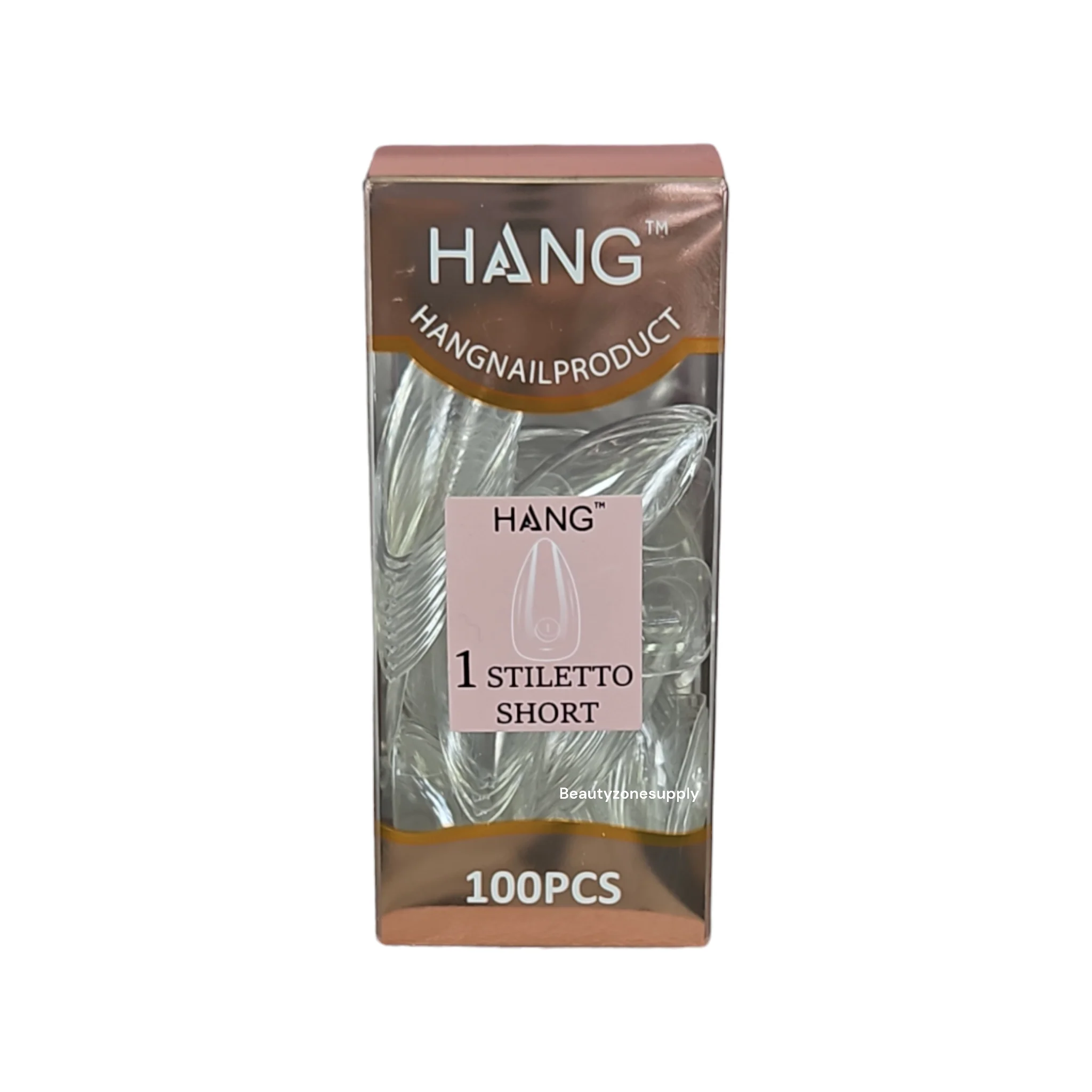 Hang Gel x Tips Premium 100 pc Refill Box Stiletto Short - Image 3