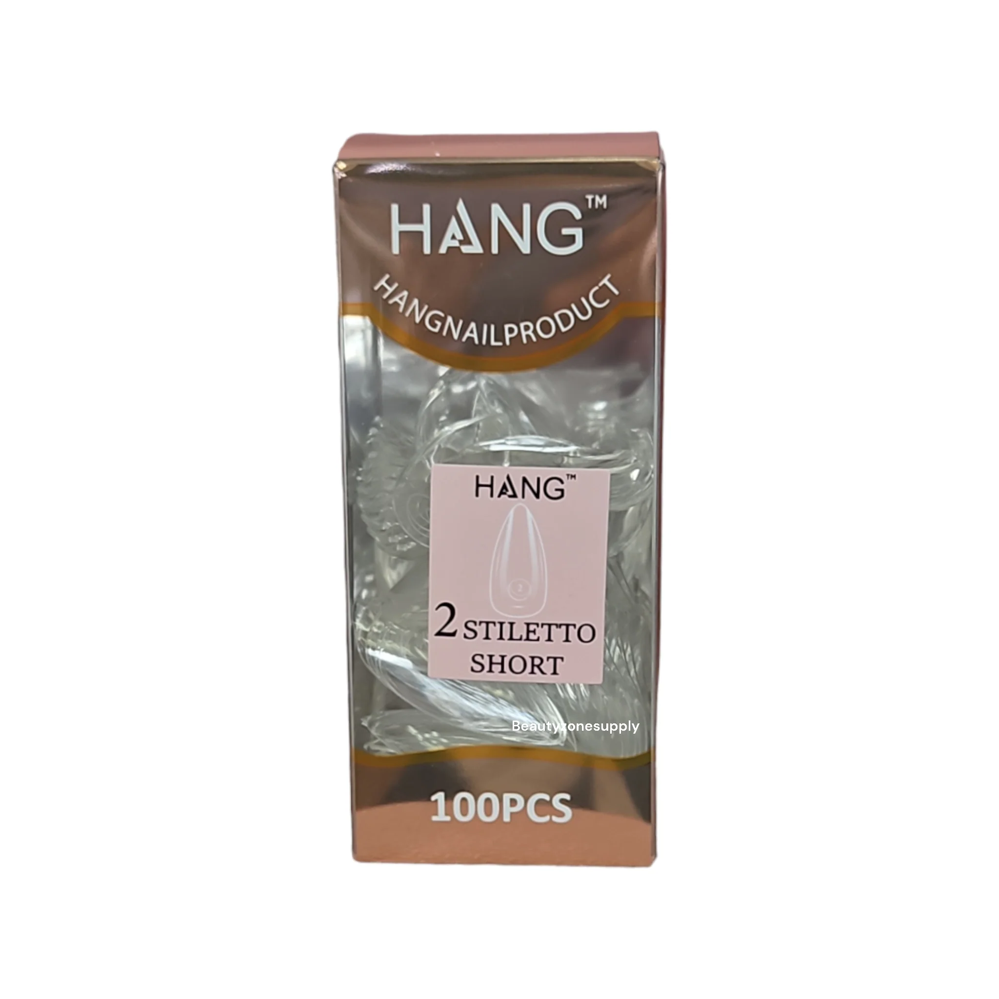 Hang Gel x Tips Premium 100 pc Refill Box Stiletto Short - Image 4