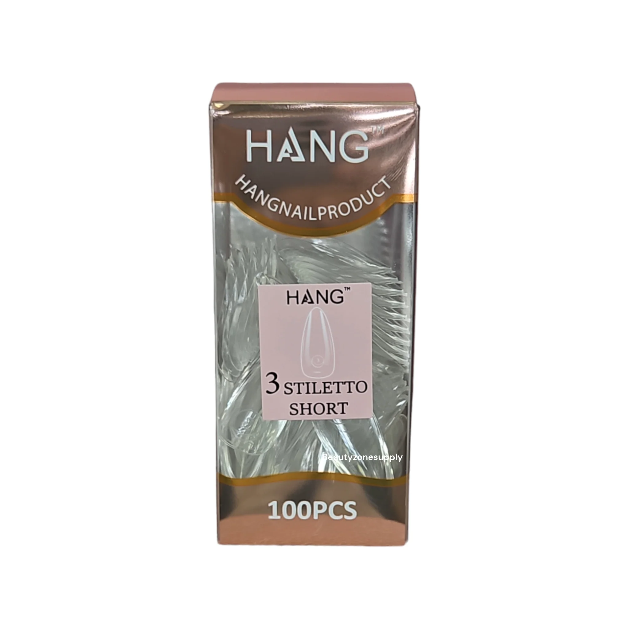 Hang Gel x Tips Premium 100 pc Refill Box Stiletto Short - Image 5