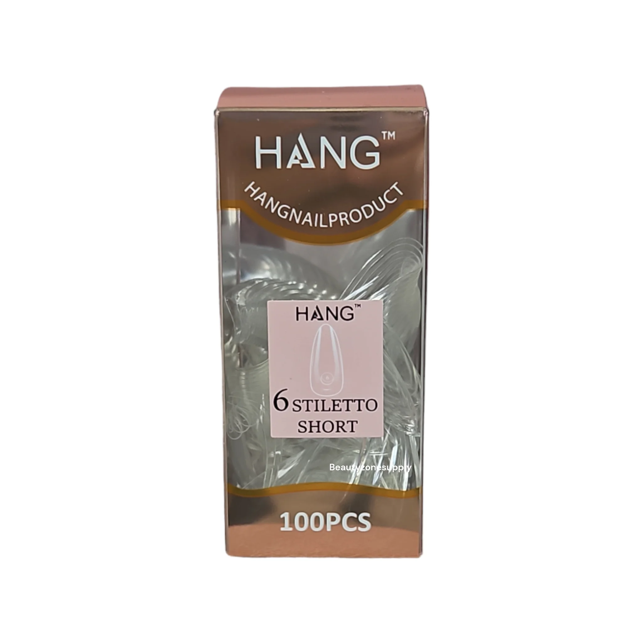 Hang Gel x Tips Premium 100 pc Refill Box Stiletto Short - Image 8