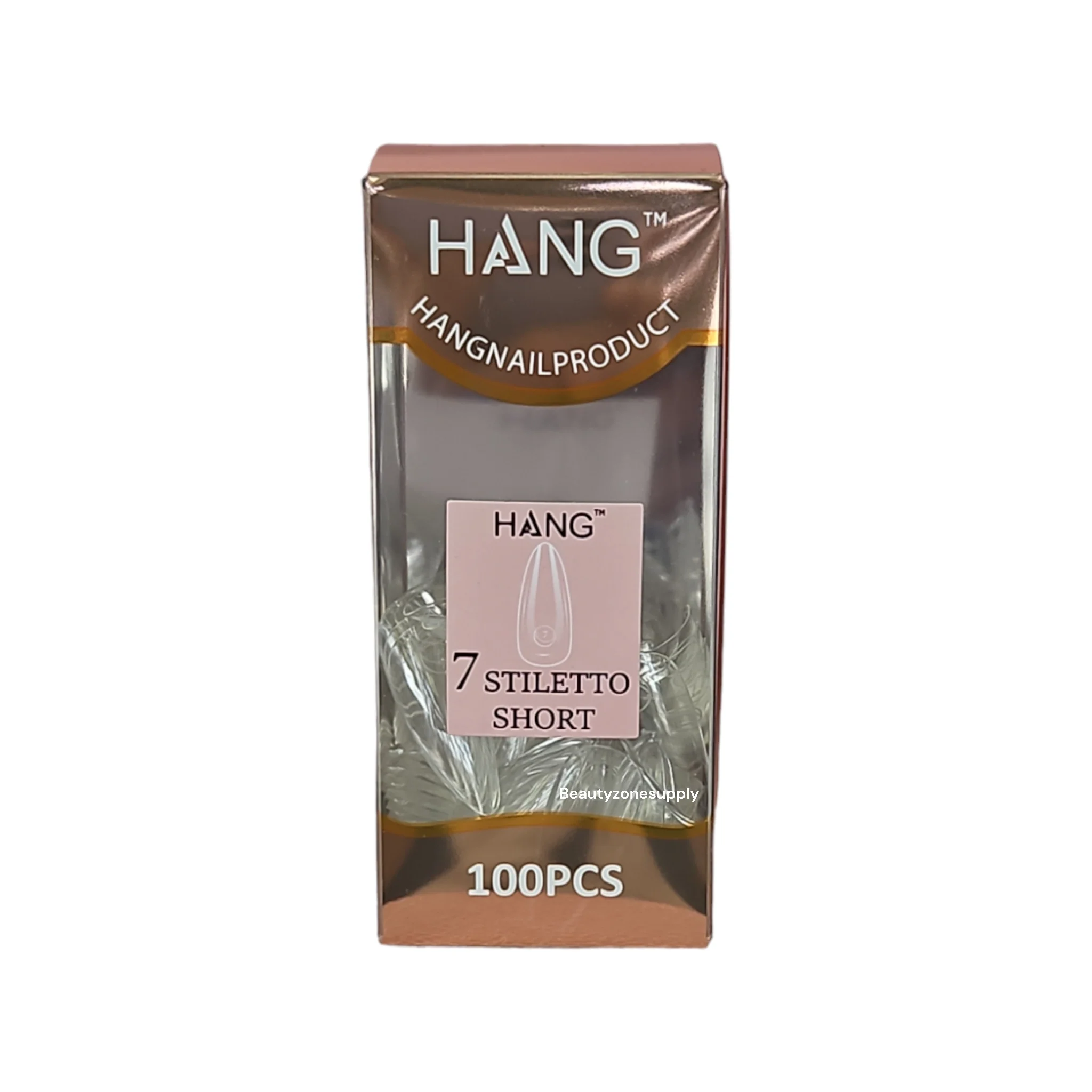 Hang Gel x Tips Premium 100 pc Refill Box Stiletto Short - Image 9