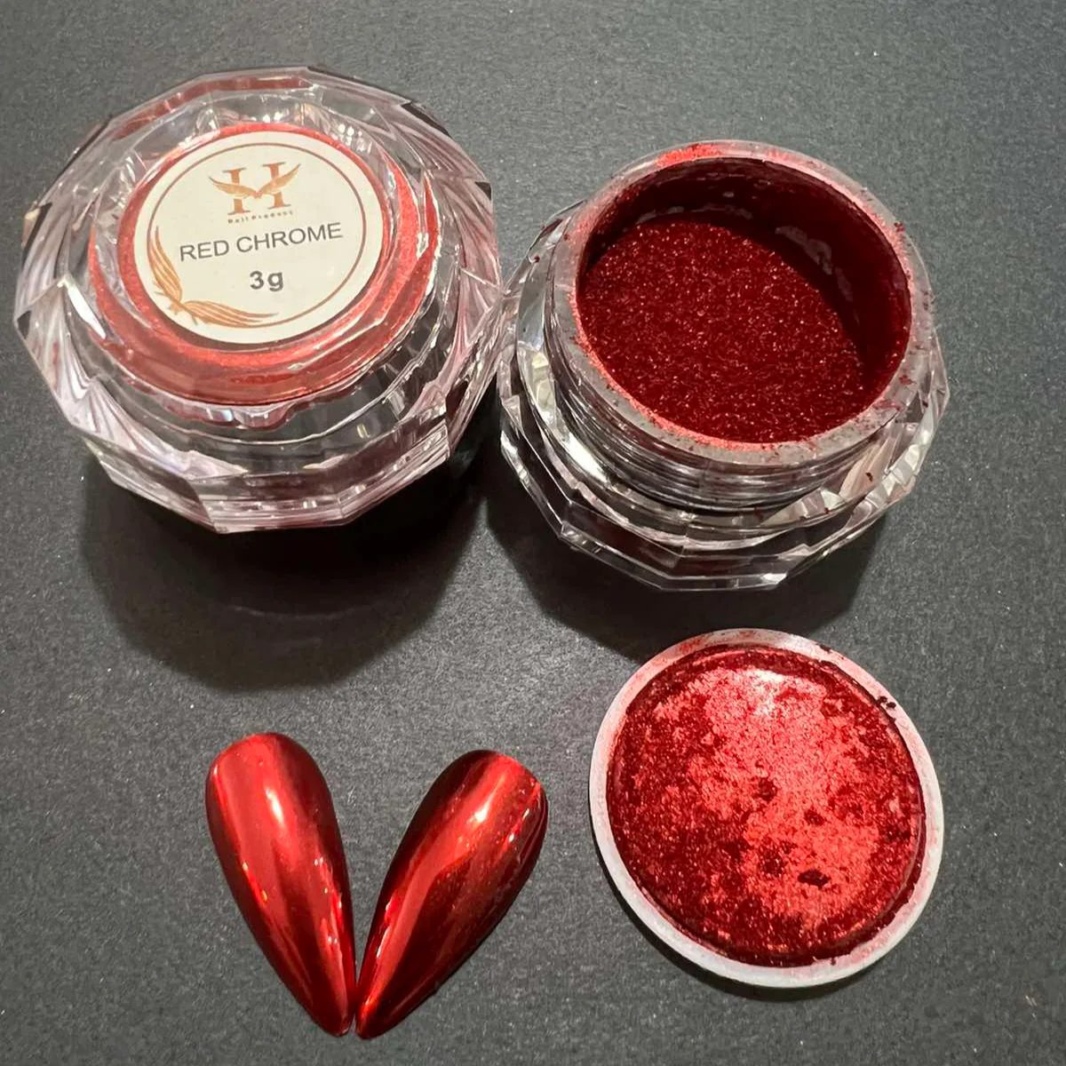 Hang New Chrome Effects Powder Red Chrome Jar #8