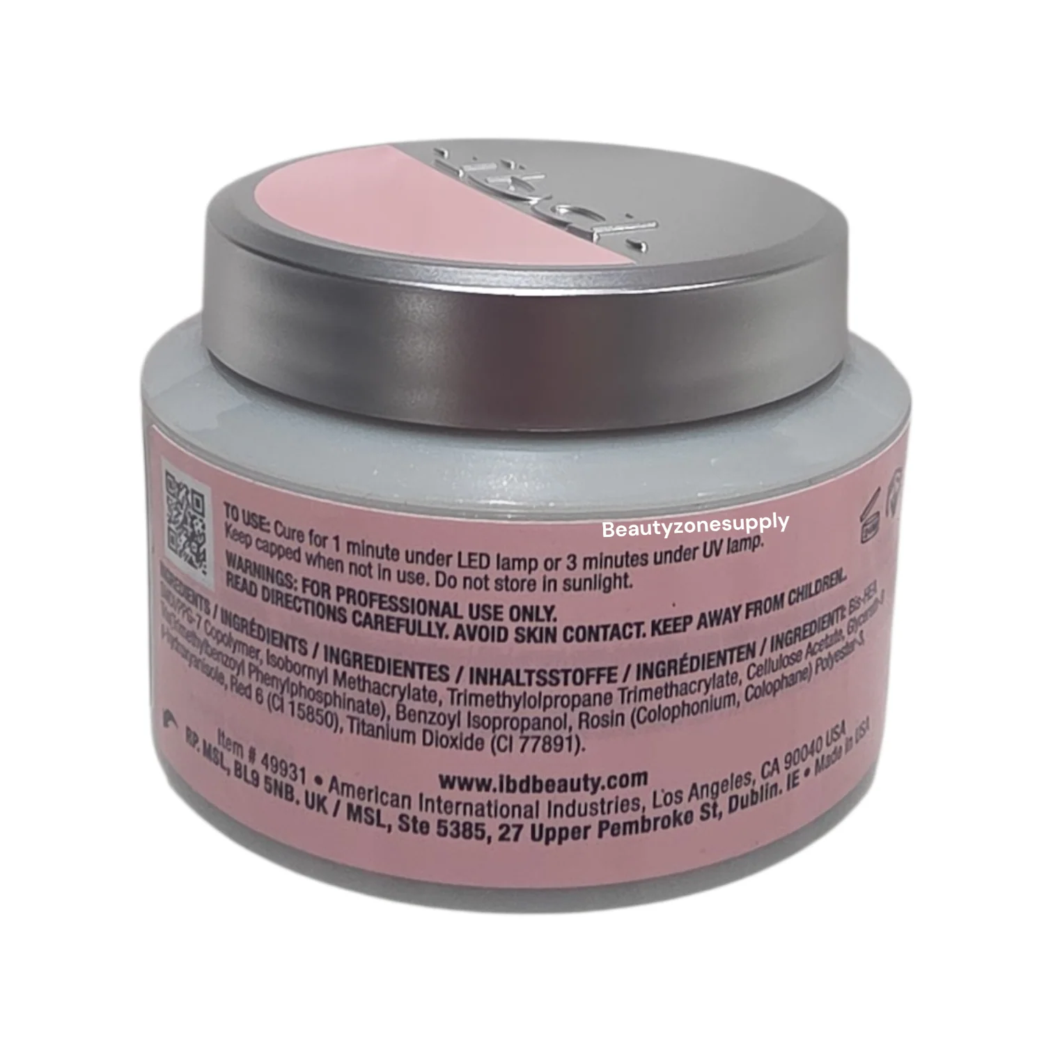 IBD Xtreme Hard Gel LED/UV Builder Gel Pink Glaze 2 oz #49931 - Image 2